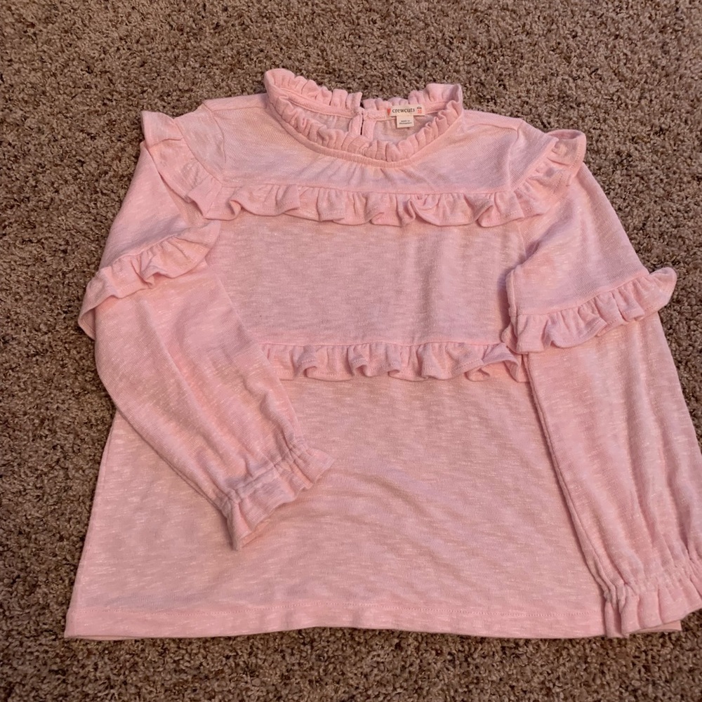 Crewcuts Light Pink Ruffled Top, Size 10, Like New, Super Soft Material